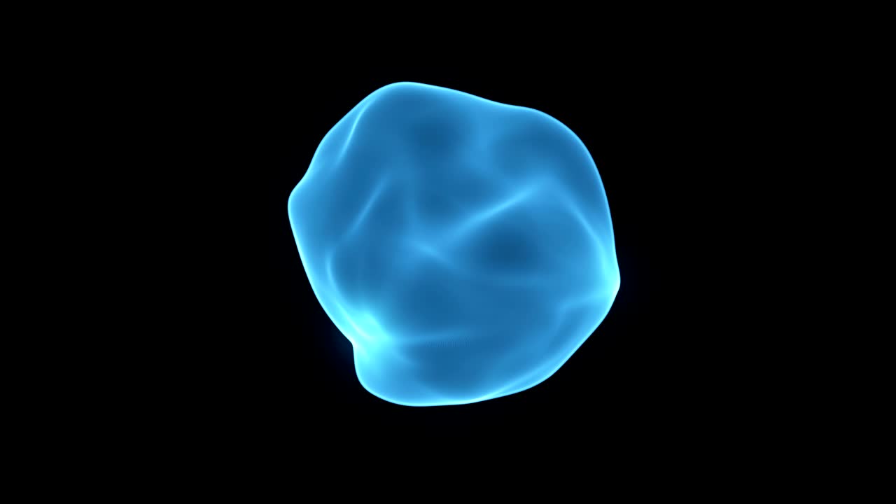 Seamless abstract animation metamorphosis of amorphous shape from dots and lines