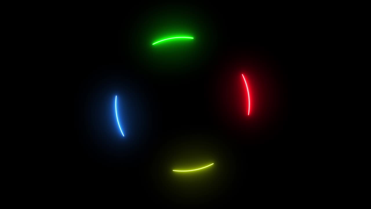 neón colorido girando abstracto creativo con neón, luz brillante.