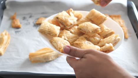 la preparación de la baklava