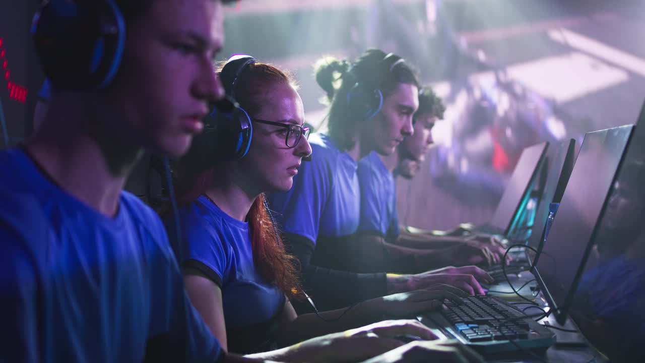 Esports team competing in a gaming tournament