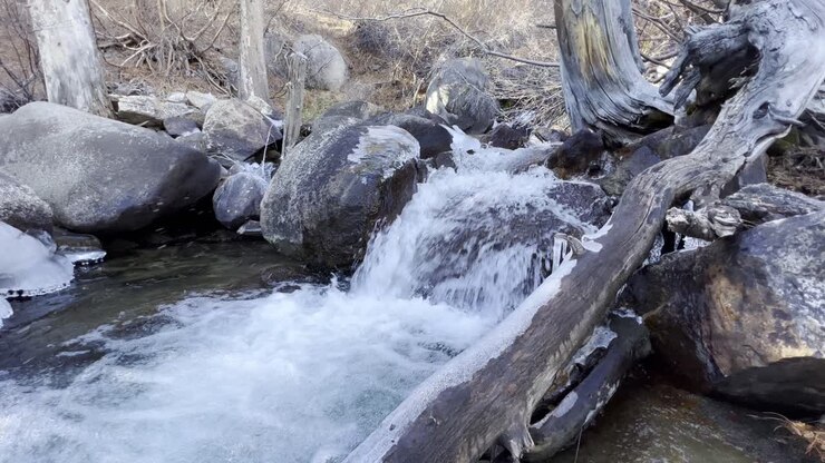 Fresh water creek with a small water fall, water managment, valley finete resourse take care of the water