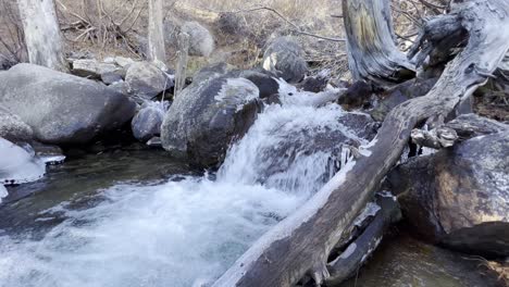 Fresh-water-creek-with-a-small-water-fall,-water-managment,-valley-finete-resourse-take-care-of-the-water