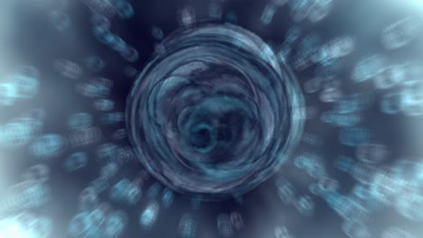 simulación de burbuja de núcleo atómico con fondo animado