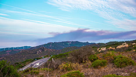 wildfire smog dark fumes clouds in distance burning vegetation forest time lapse