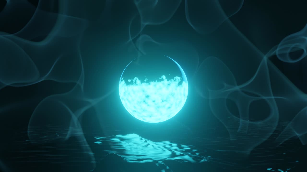 4K video animation of plasma energy planet and energy foggy atmosphere, motion graphics.