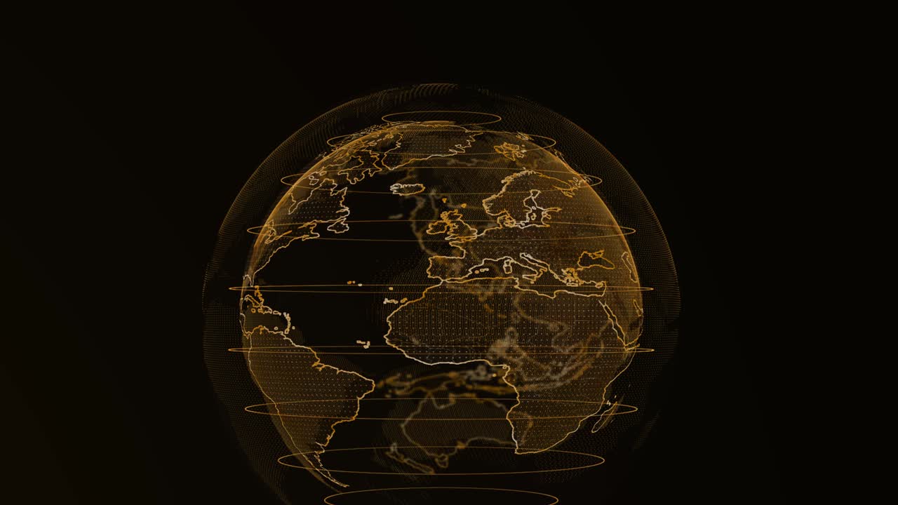 el planeta tierra en movimiento. día de la tierra. el mapa del mundo en fondo negro. video 4k