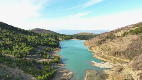 Large-river-drying-up-because-of-dam-stopping-the-flow-of-water