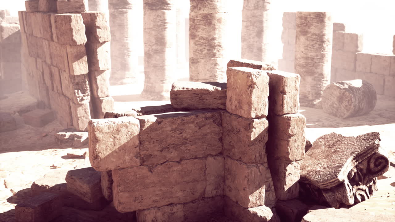 templo en ruinas en el desierto