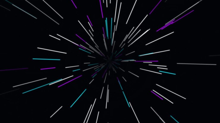 Abstract Motion Background with Glowing Neon Light Streaks