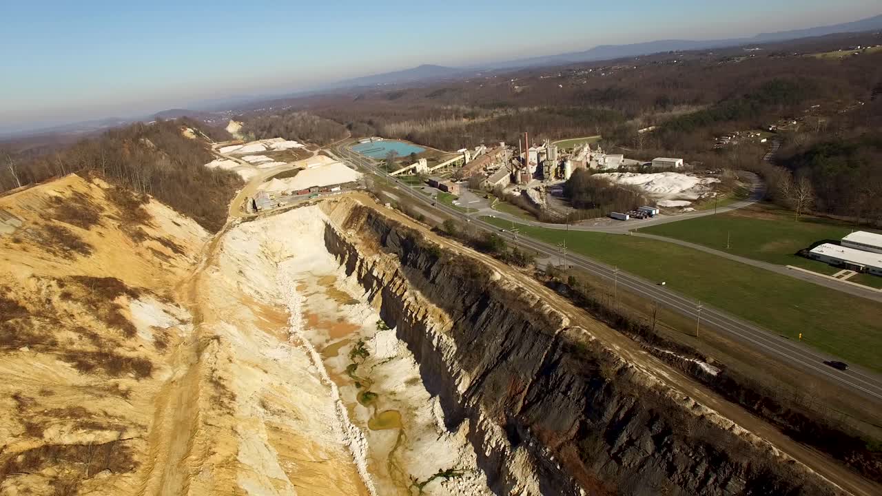 Aerial View of a Quarry and Industrial Area