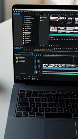 video editing on laptop