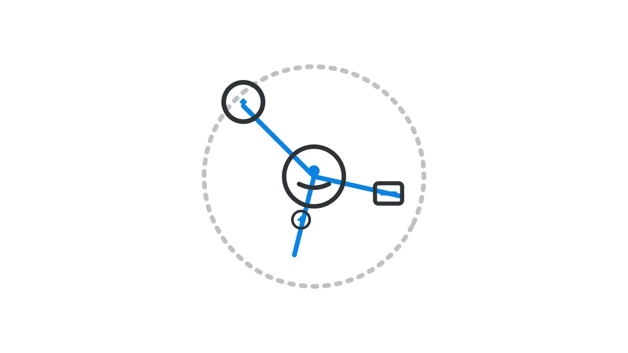 Animated Abstract Network Diagram Expanding on White Background