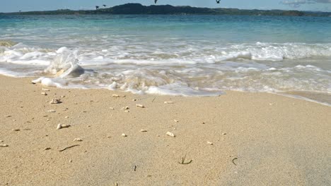 waves on tropical beach slowmotion, nosy be, nosy fanihy, madagaskar, africa