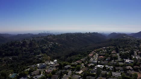 aerial dolly shot across a sherman oaks neighborhood