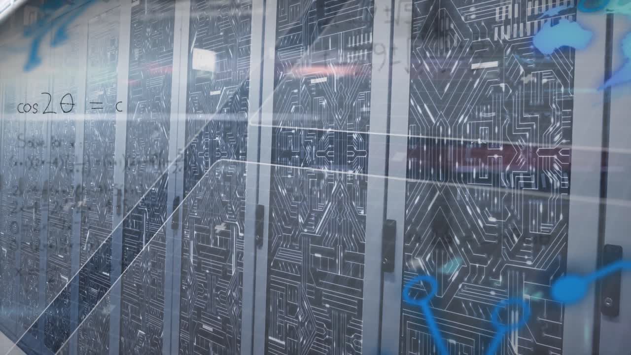 Animation of mathematical equations with data processing over server room