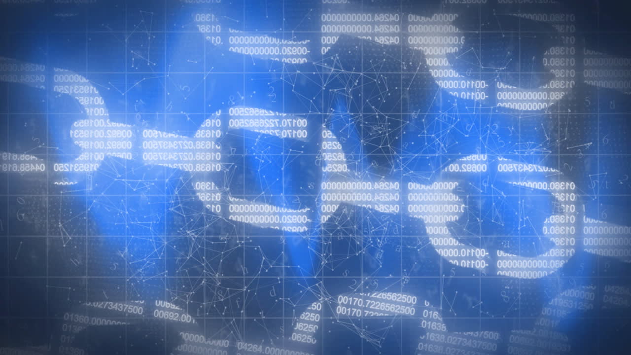 블록 체인과 연결된 네트워크의 애니메이션