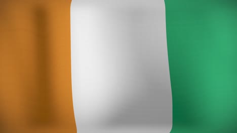 animation of moving flag of ivory coast waving