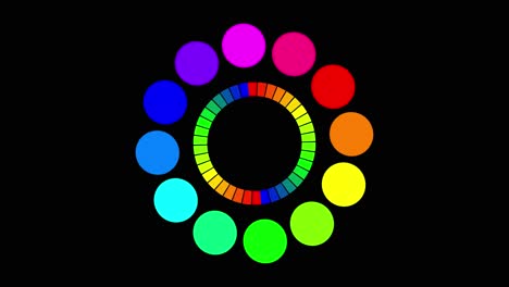 animated color wheel with color circles for graphics and video backgrounds