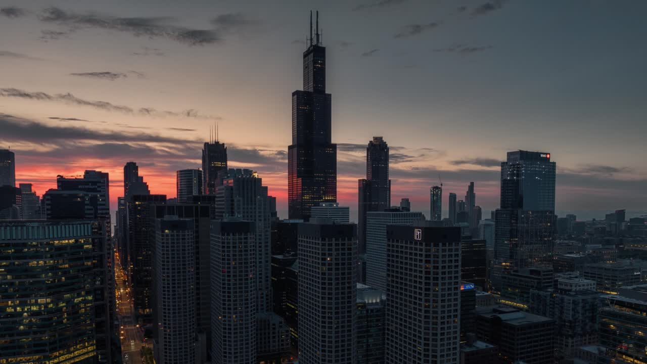 시어스 타워와 함께 해가 뜨는 시카고 타임  ⁇ 스