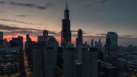 chicago timelapse at sunrise with sears tower