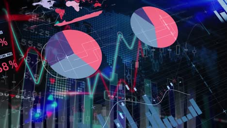 Animation-of-financial-data-processing-over-world-map