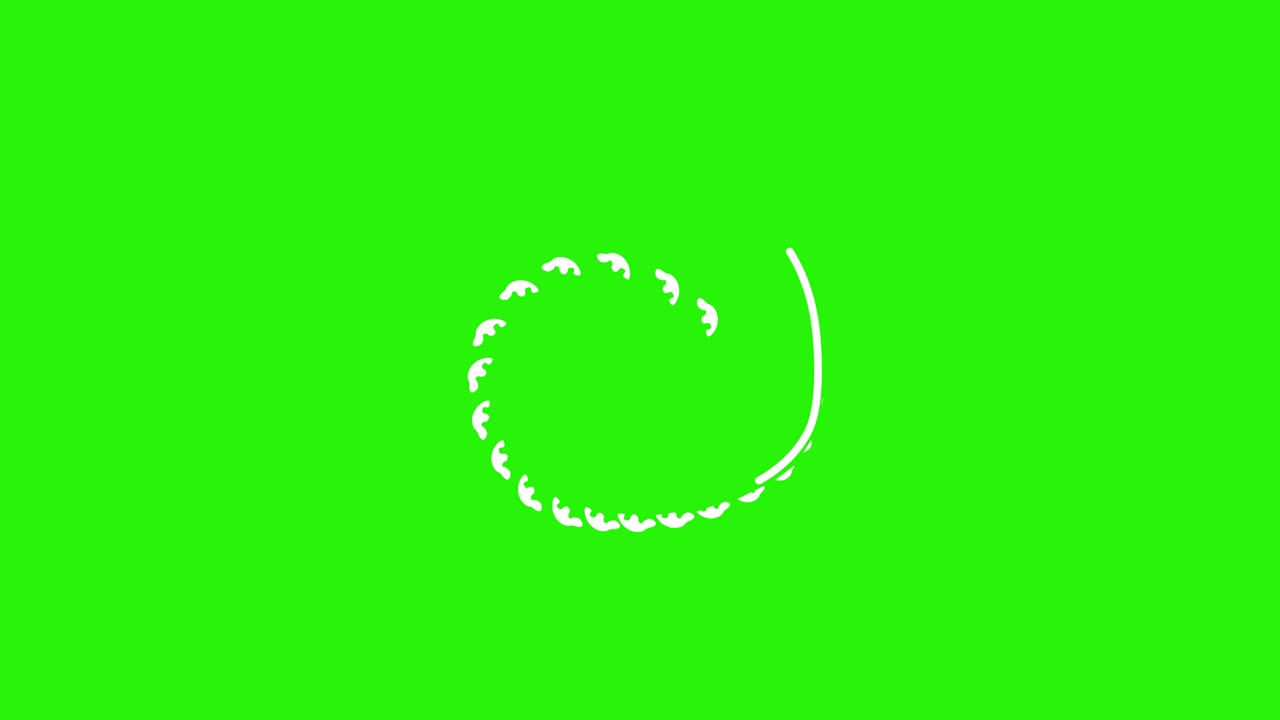녹색 화면에 짧은 선과 모양 애니메이션 효과 요소 크로마 키