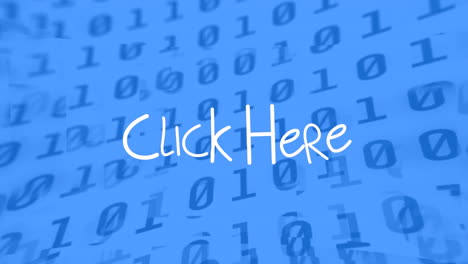 animación de texto sobre codificación binaria en fondo azul