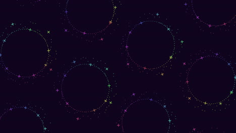 vibrant circular pattern on black colorful circles in a seamless design