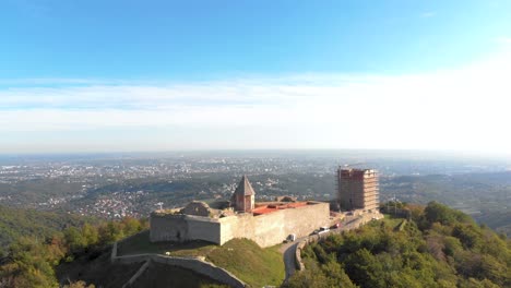 historic castle building on hill overlooking croatia landscape