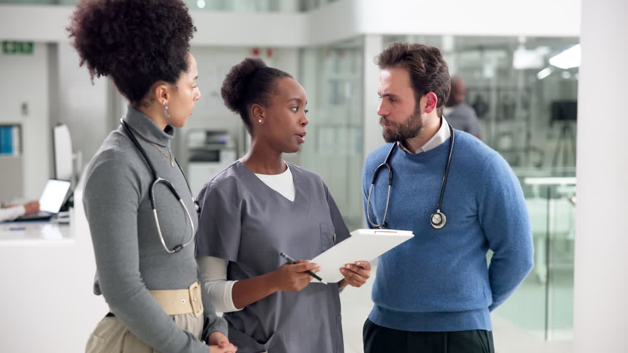 Medical Team Discussing Patient Care in Hospital