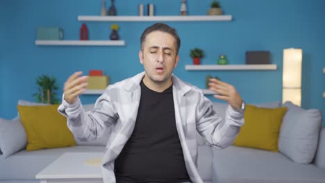 the high air temperature is suffocating the man.