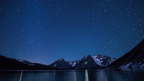 starry night over mountain lake