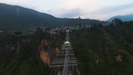 kushma bungee jump platform on nepal's suspension bridge over kali gandaki river