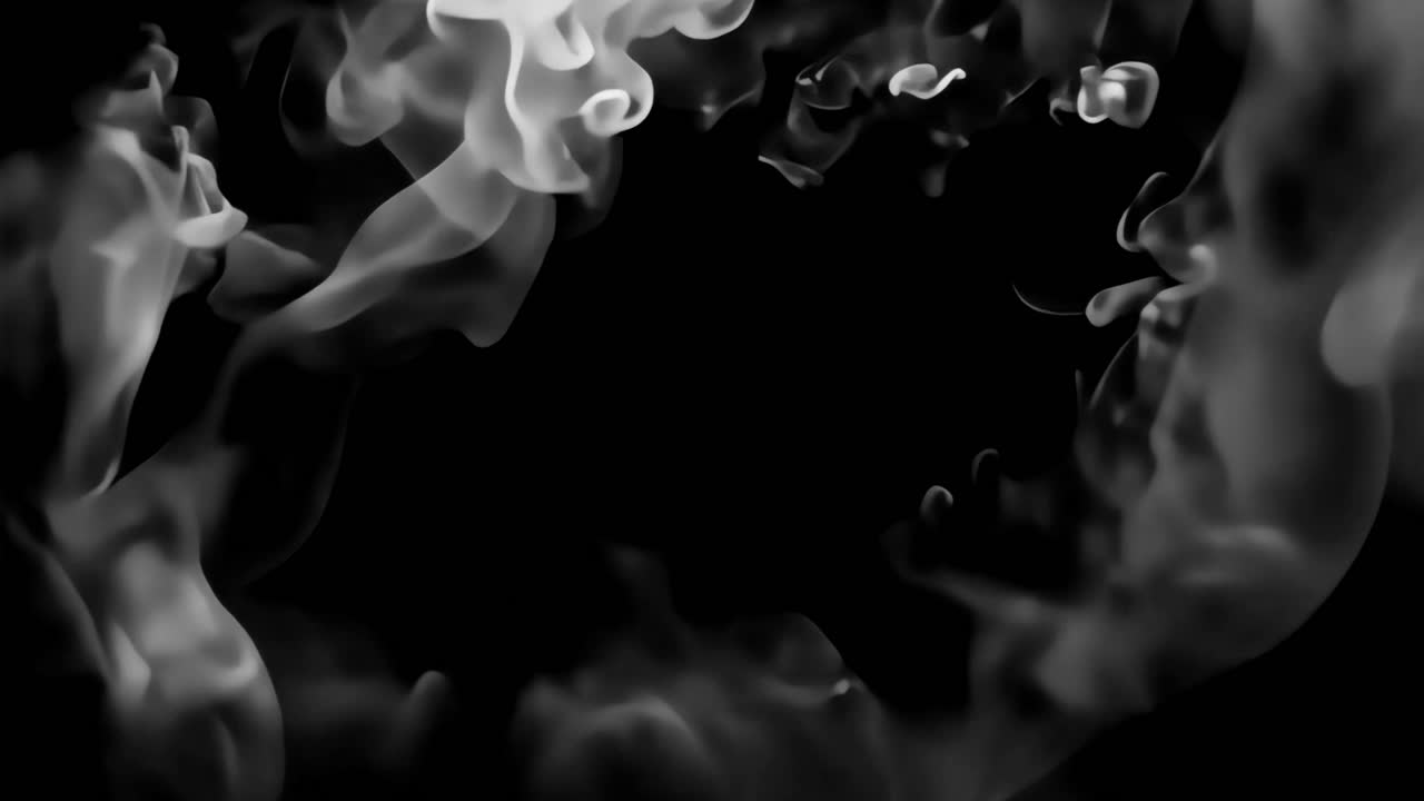 Sovrapposizione animata di arte astratta ed eterea con fumo, video 4K trasparente, canale alfa, ProRes 4444