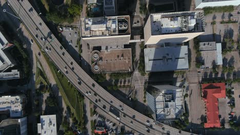 vista de pájaro del área del centro de houston