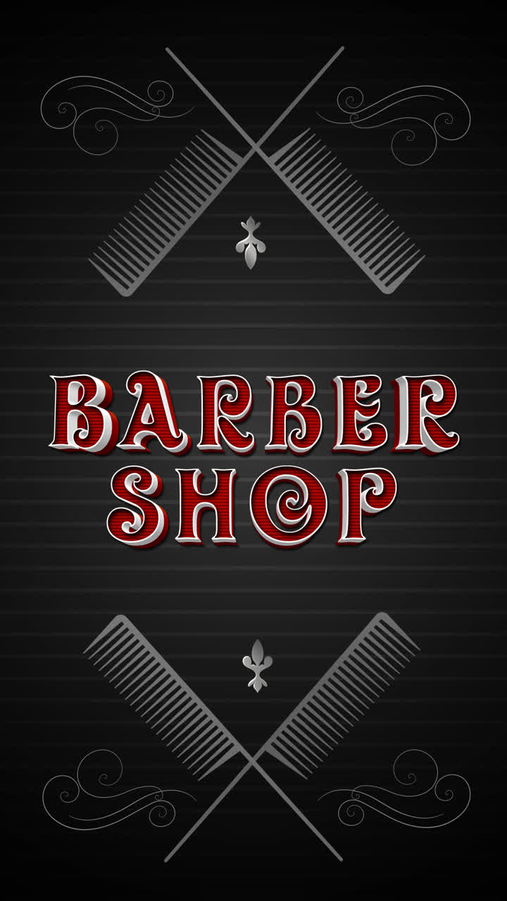 Vintage Barber Shop Sign with Crossed Combs