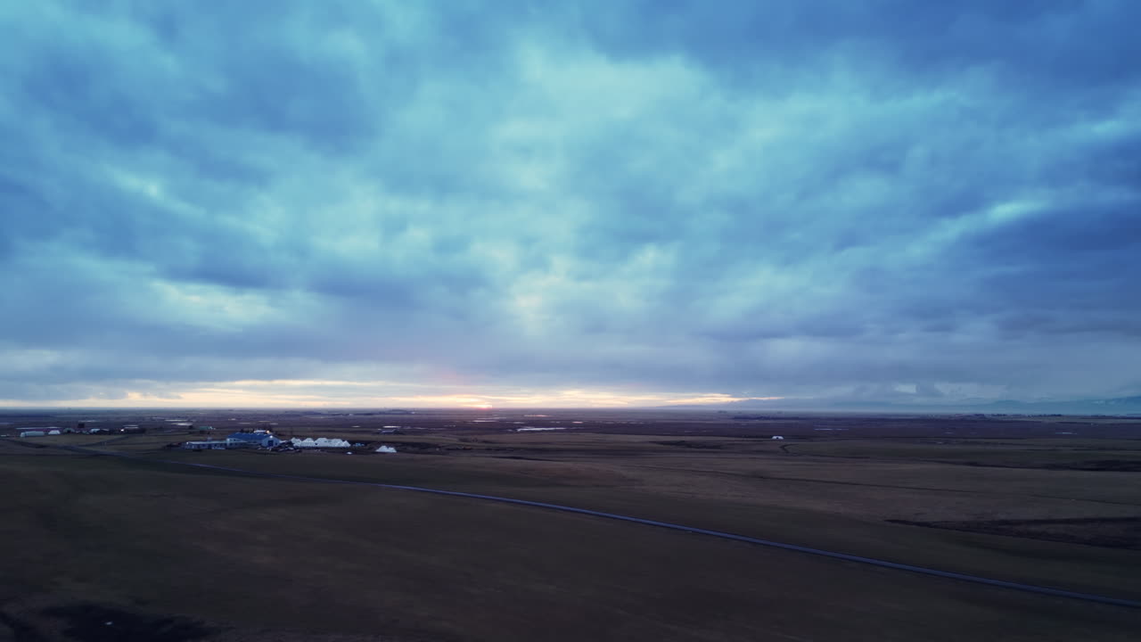 vista aérea de los campos helados islandeses