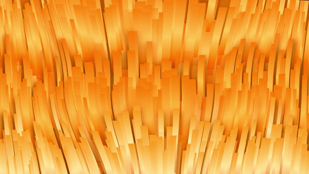 Overlapping and bending orange gradient particle lines animation in constant motion up and down