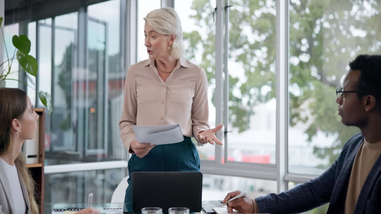 Mentor, leader and presentation with woman