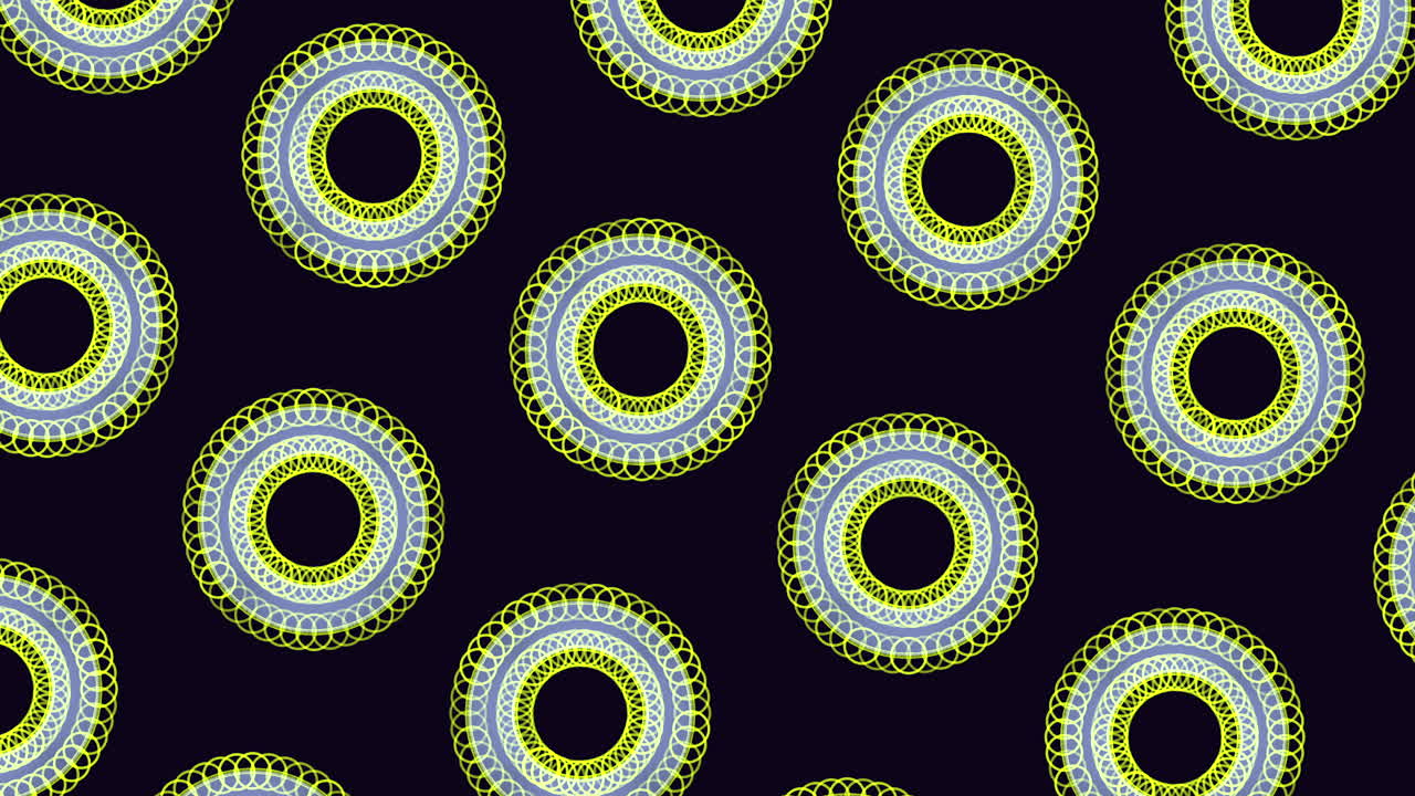 hipnotizante patrón circular de círculos azules sobre un fondo negro