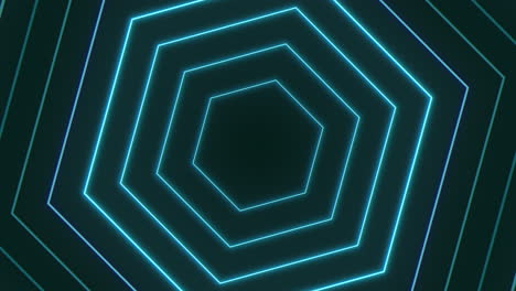 Blue-neon-hexagons-in-vertigo-on-black-gradient