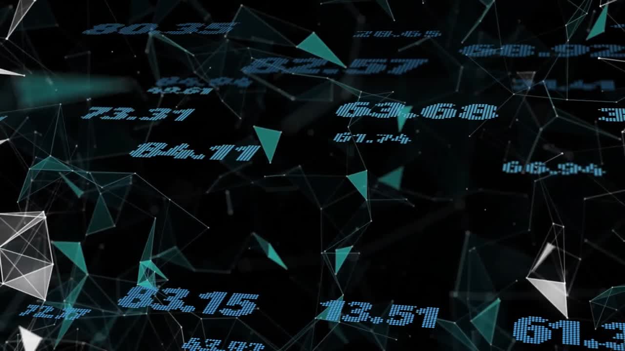 Animation of financial data processing over connections