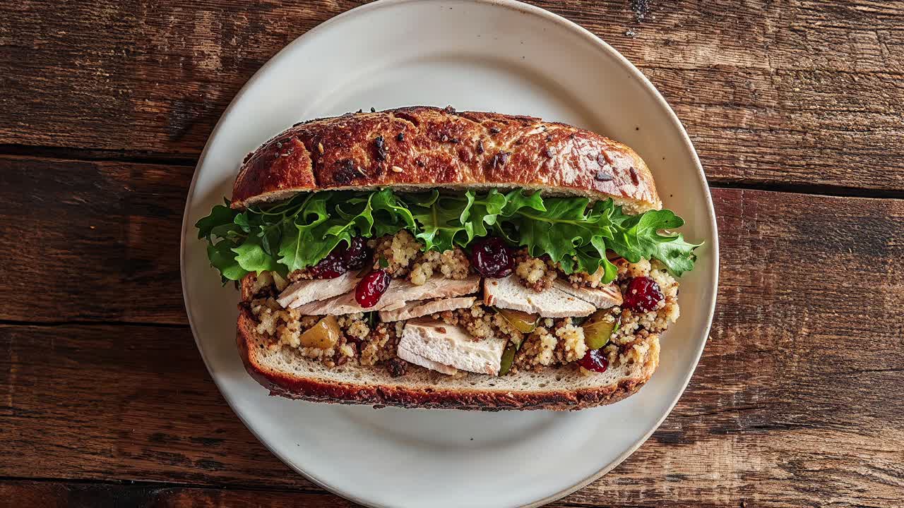 delicioso sándwich de relleno de pavo