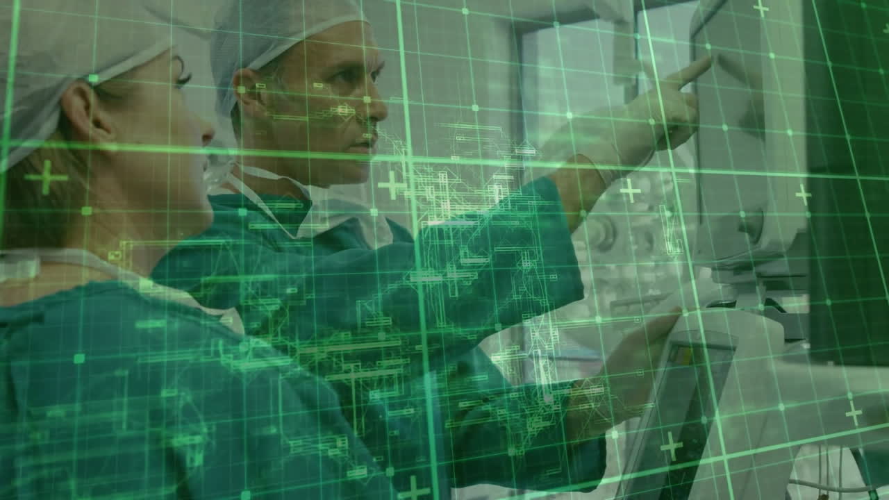 다양한 외과 의사들에 대한 데이터 처리의 애니메이션