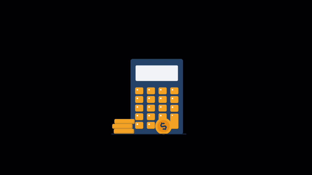 Animated Calculator with Stacking Dollar Coins for Financial Calculations