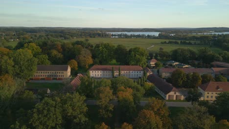 Paretz-castle,-manor-house,-chateau-at-summer-evening