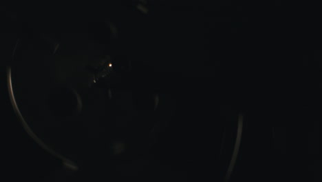 a vintage tape recorder in a blinking light