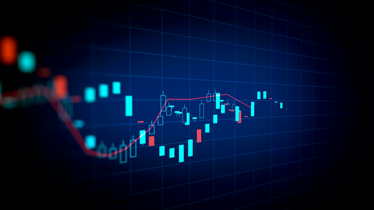 filmati di sfondo del grafico finanziario a 4k
