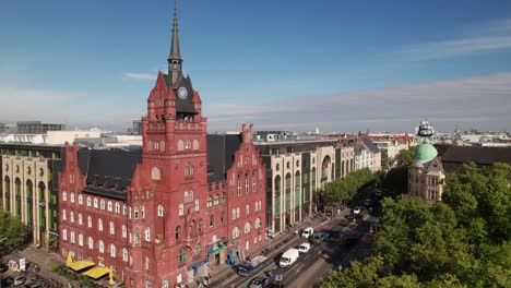 rising aerial shot of steglitz, berlin, germany, 4k