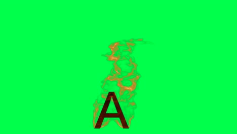 burning letter a